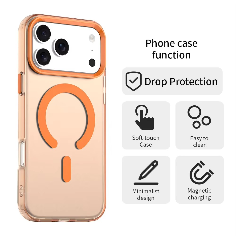 Luxury iPhone Case — Matte Candy Clear Magnetic Soft Cover with Shockproof Anti-Fingerprint Non-Slip Design & MagSafe Compatibility