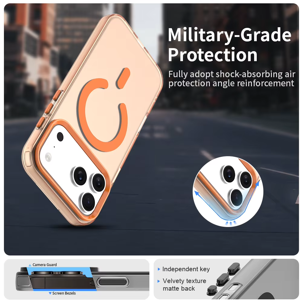Luxury iPhone Case — Matte Candy Clear Magnetic Soft Cover with Shockproof Anti-Fingerprint Non-Slip Design & MagSafe Compatibility