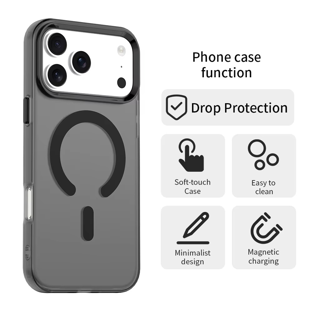 Luxury iPhone Case — Matte Candy Clear Magnetic Soft Cover with Shockproof Anti-Fingerprint Non-Slip Design & MagSafe Compatibility