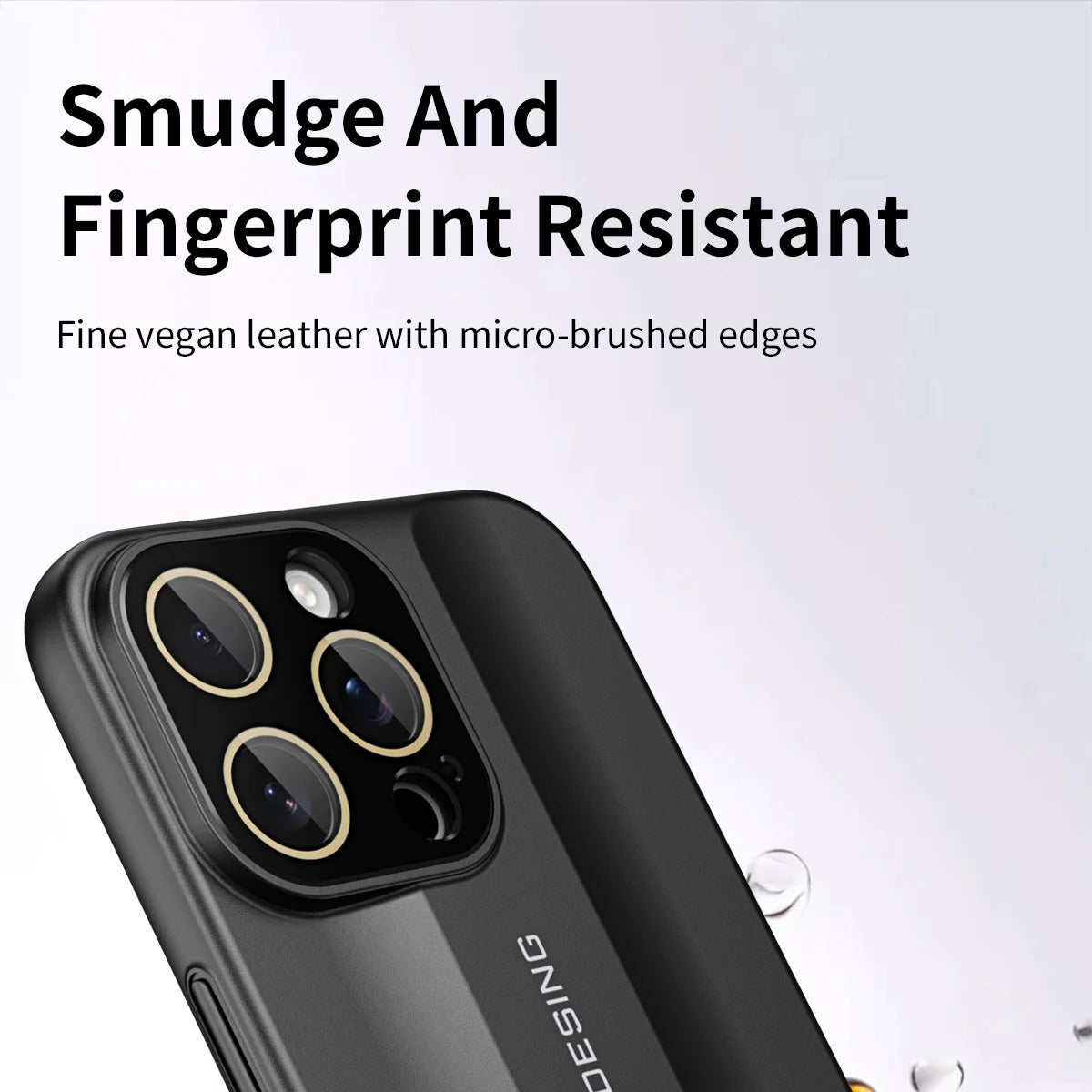 Luxury iPhone Case — Matte Leather Hard Shell Cover with Lens Protection, Anti-Fingerprint Anti-Scratch Lightweight Design & Non-Slip Half-Wrapped Finish