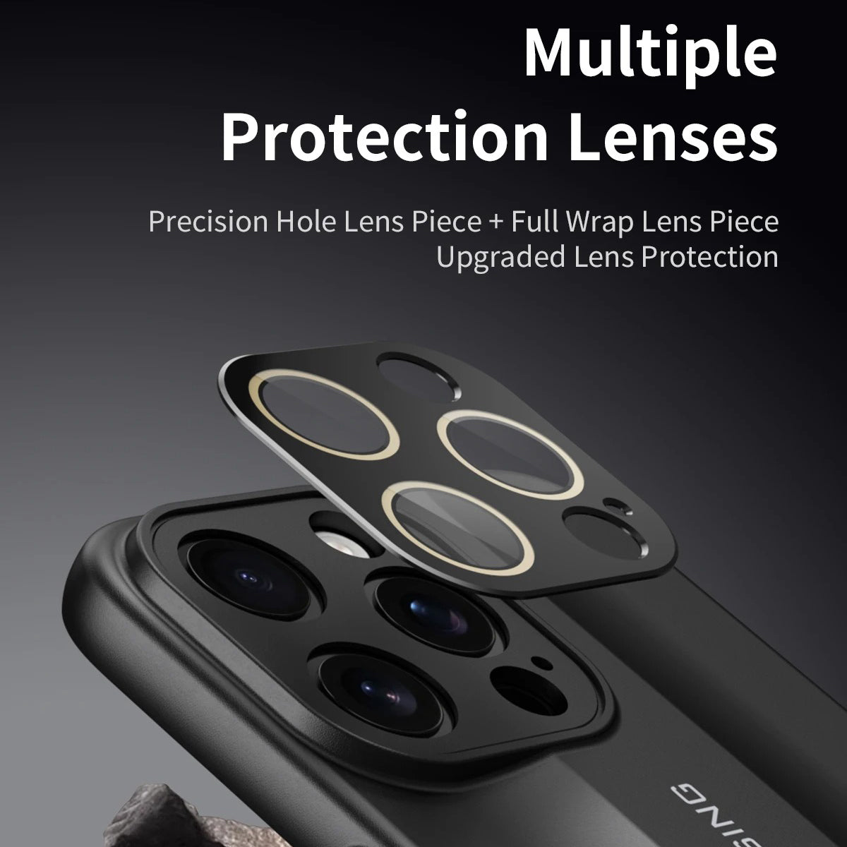 Luxury iPhone Case — Matte Leather Hard Shell Cover with Lens Protection, Anti-Fingerprint Anti-Scratch Lightweight Design & Non-Slip Half-Wrapped Finish