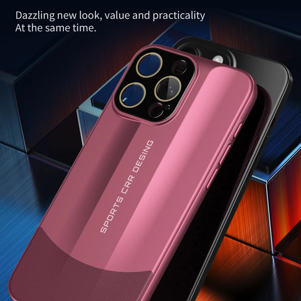 Luxury iPhone Case — Matte Leather Hard Shell Cover with Lens Protection, Anti-Fingerprint Anti-Scratch Lightweight Design & Non-Slip Half-Wrapped Finish