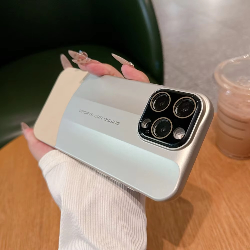 Luxury iPhone Case — Matte Leather Hard Shell Cover with Lens Protection, Anti-Fingerprint Anti-Scratch Lightweight Half-Wrapped Design