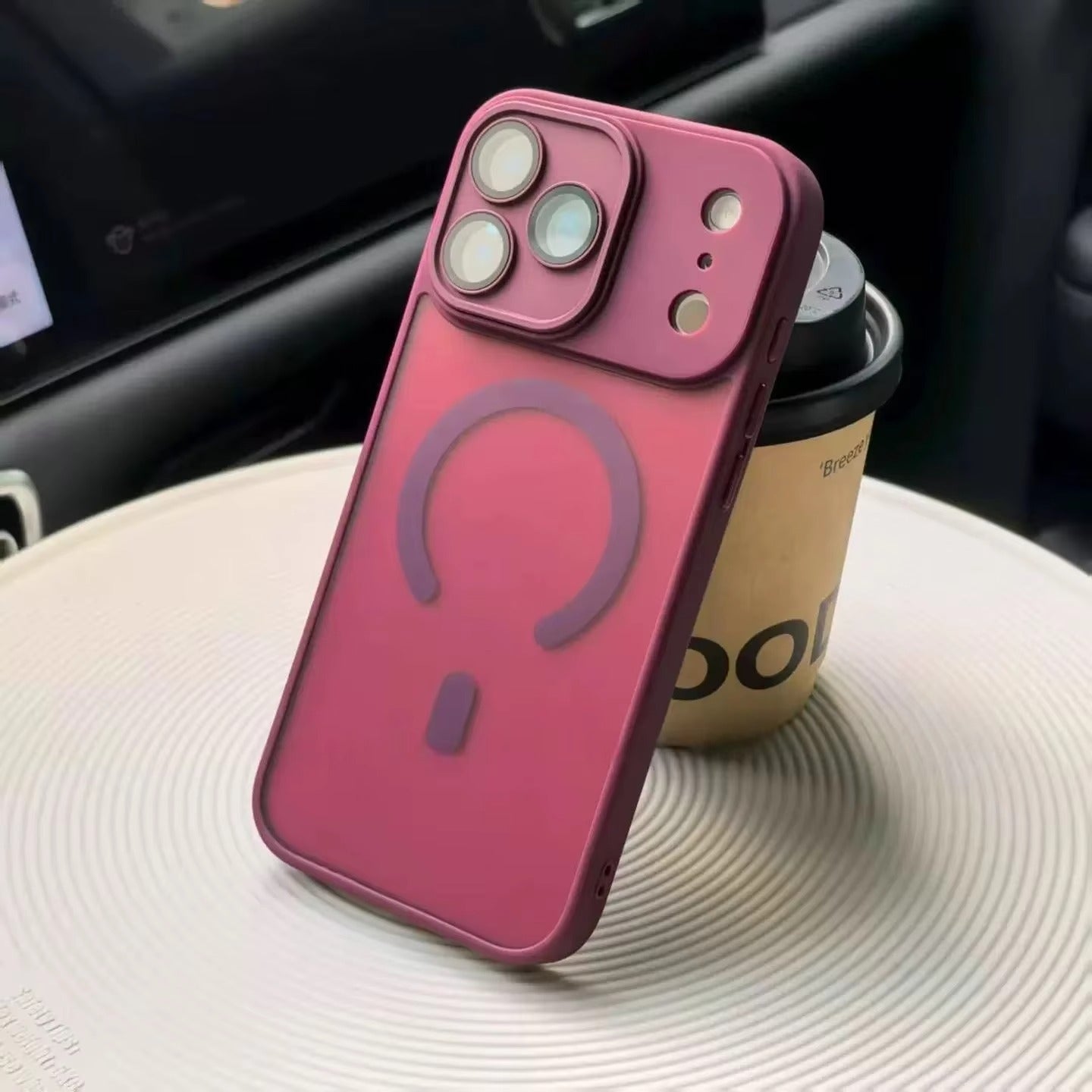 Luxury iPhone Case — Matte Translucent Magnetic Cover with Clear Lens Protection and MagSafe Wireless-Charging Safe Design