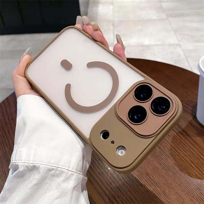 Luxury iPhone Case — Matte Translucent Magnetic Cover with Clear Lens Protection and MagSafe Wireless-Charging Safe Design