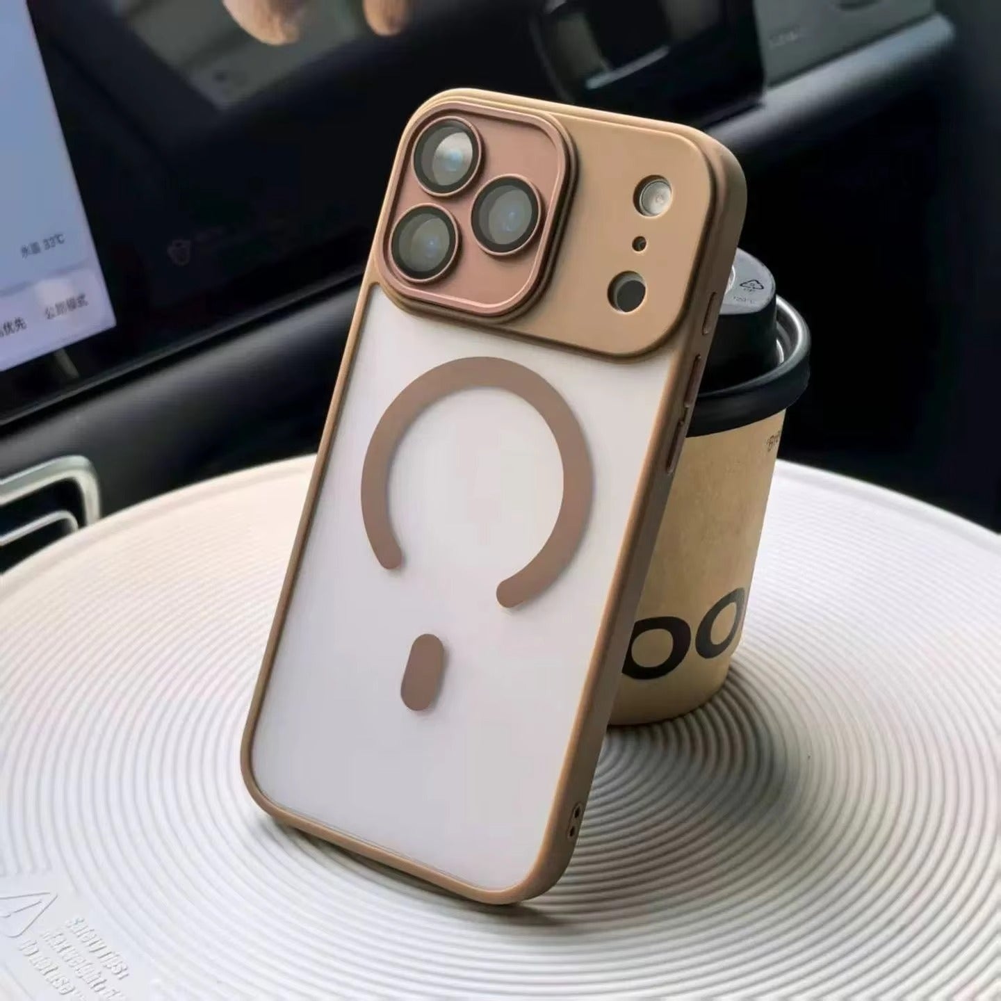Luxury iPhone Case — Matte Translucent Magnetic Cover with Clear Lens Protection and MagSafe Wireless-Charging Safe Design