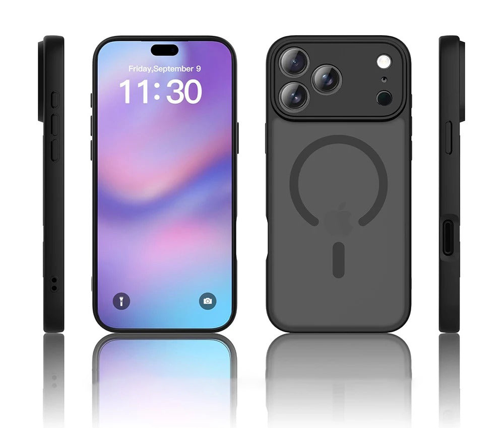 Luxury iPhone Case — Matte Translucent Magnetic Cover with Clear Lens Protection and MagSafe Wireless-Charging Safe Design