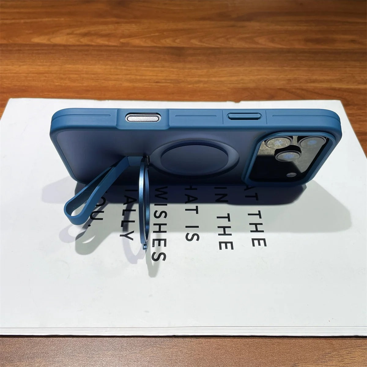 Luxury iPhone Case — Matte Transparent MagSafe Cover with Wrist Strap Holder, Shockproof TPU+PC Protection and Anti-Fingerprint Scratch-Resistant Design