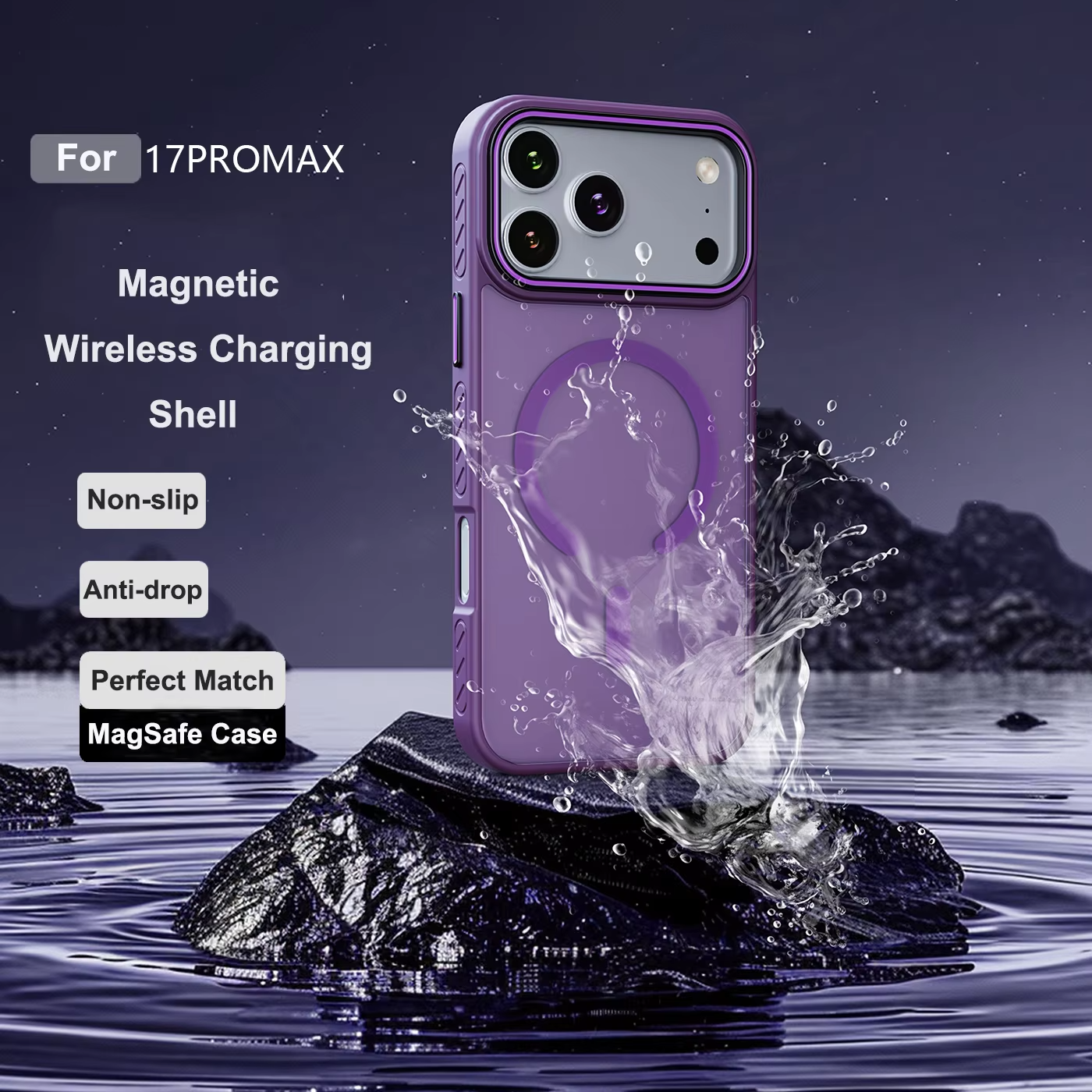 Luxury iPhone Case — Matte Transparent MagSafe Magnetic TPU+PC Shockproof Cover with Anti-Fingerprint Wireless-Charging Safe Design