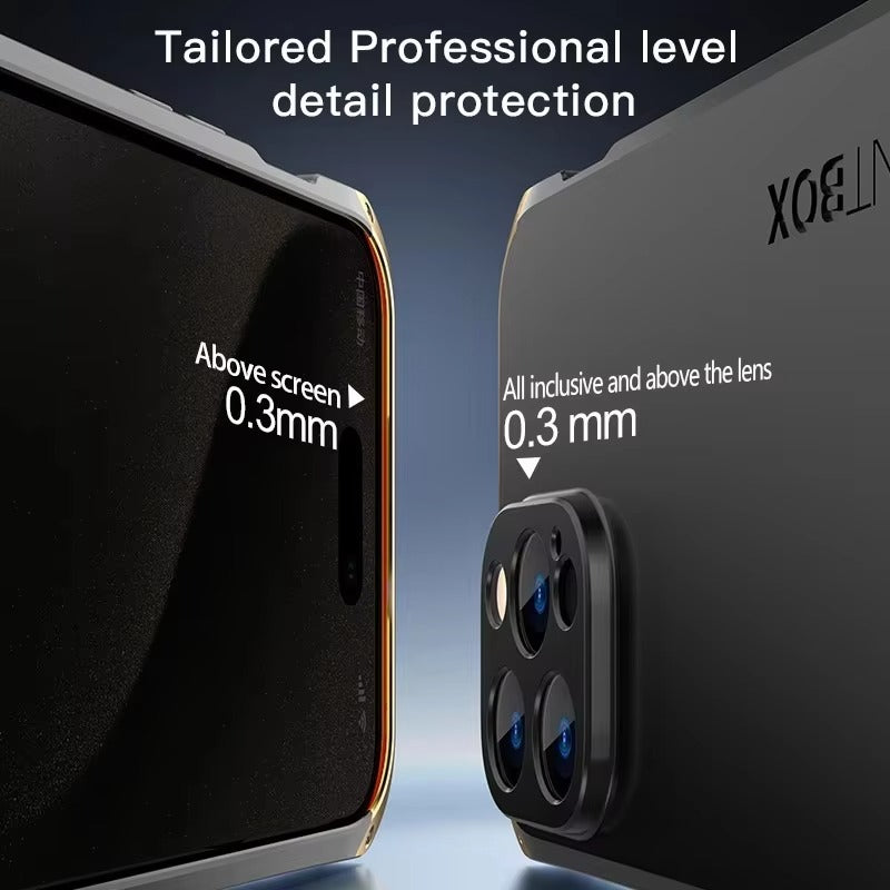Luxury iPhone Case — PC + Aluminum Metal Bumper Cover with Shockproof Dual-Layer Protection, Dustproof Anti-Scratch Design and Premium Metallic Finish