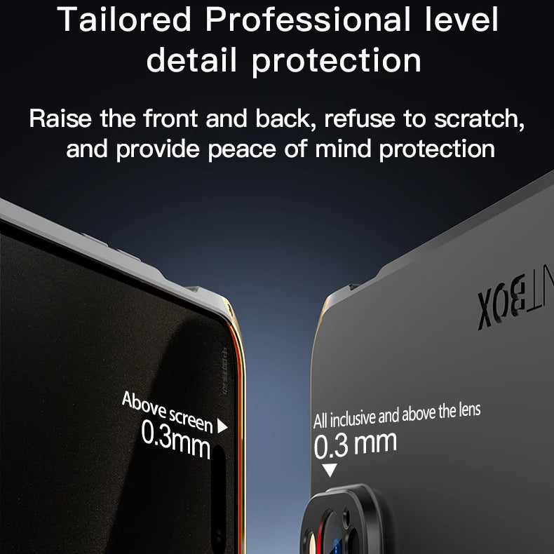 Luxury iPhone Case — PC + Aluminum Metal Bumper Cover with Shockproof Dual-Layer Protection, Dustproof Anti-Scratch Design and Premium Metallic Finish