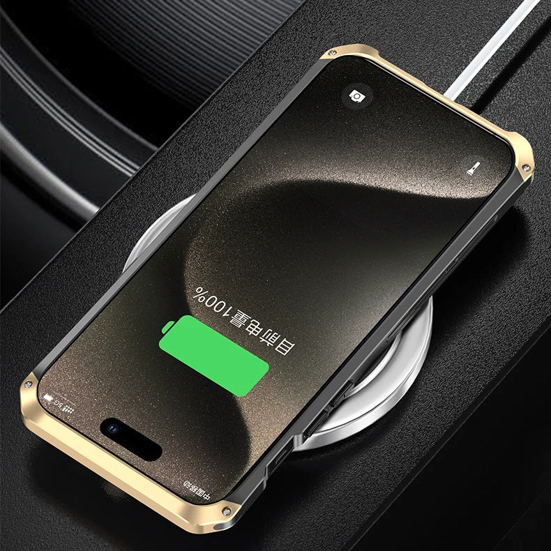 Luxury iPhone Case — PC + Aluminum Metal Bumper Cover with Shockproof Dual-Layer Protection, Dustproof Anti-Scratch Design and Premium Metallic Finish