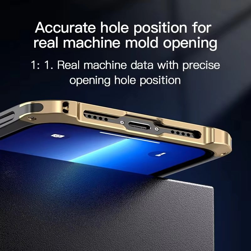 Luxury iPhone Case — PC + Aluminum Metal Bumper Cover with Shockproof Dual-Layer Protection, Dustproof Anti-Scratch Design and Premium Metallic Finish