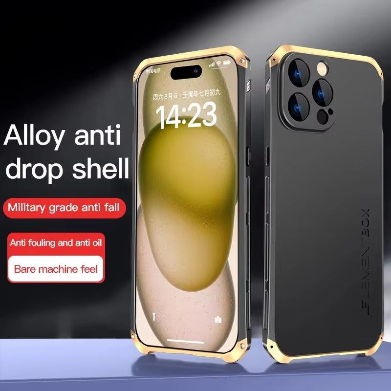 Luxury iPhone Case — PC + Aluminum Metal Bumper Cover with Shockproof Dual-Layer Protection, Dustproof Anti-Scratch Design and Premium Metallic Finish