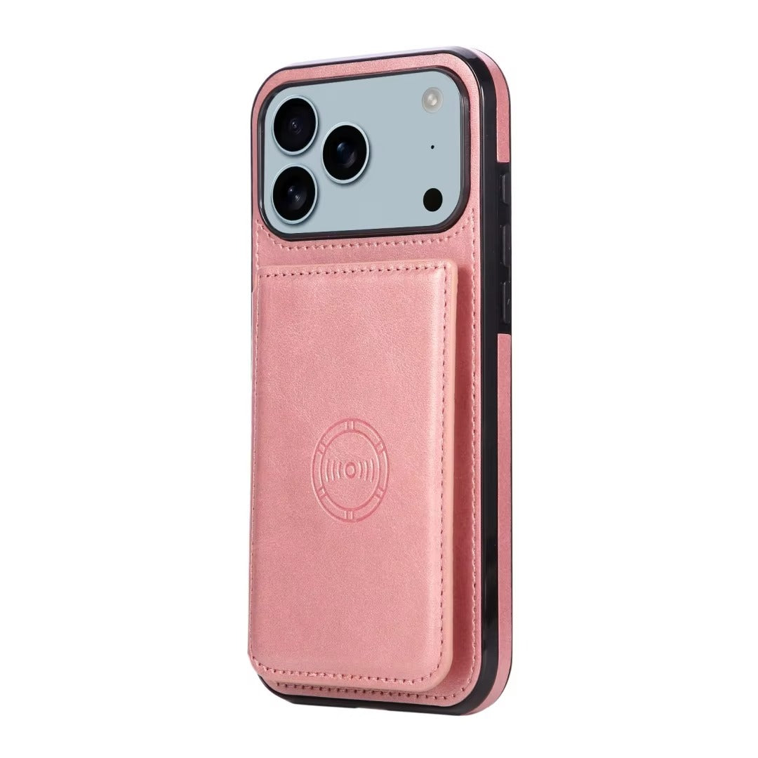 Luxury iPhone Case — PU Leather Flip Wallet with Card Holder, Shockproof Magnetic Car-Mount Ready Design, Full Access Protective Cover