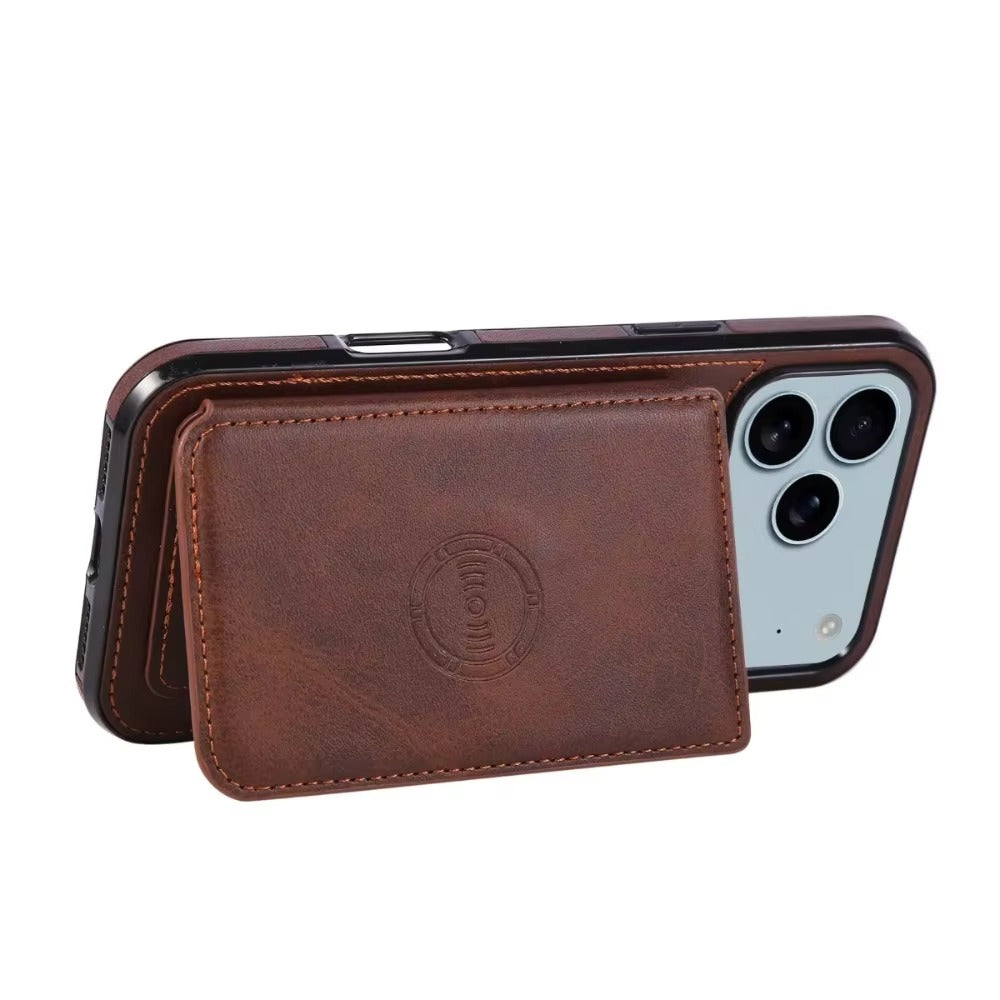 Luxury iPhone Case — PU Leather Flip Wallet with Card Holder, Shockproof Magnetic Car-Mount Ready Design, Full Access Protective Cover