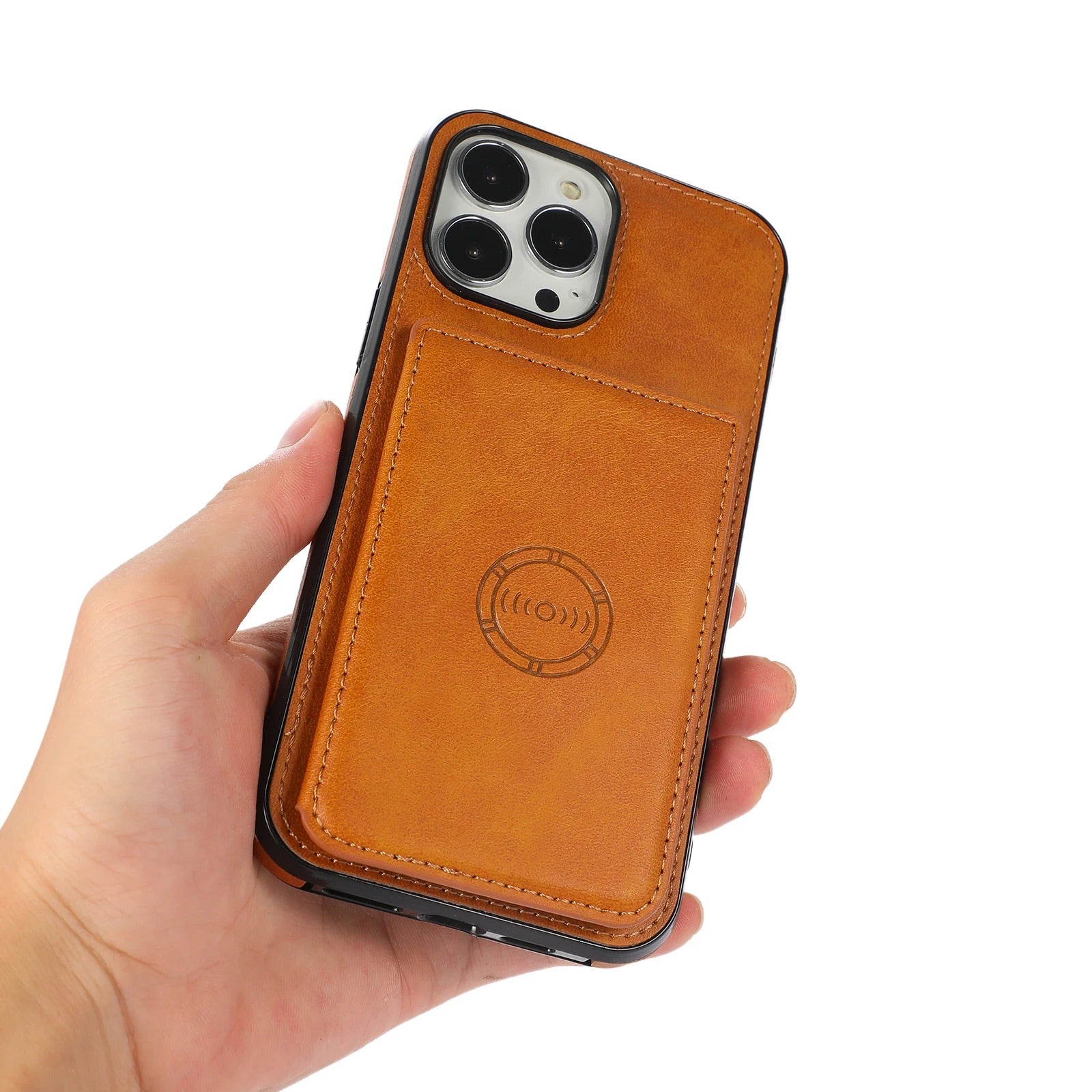 Luxury iPhone Case — PU Leather Flip Wallet with Card Holder, Shockproof Magnetic Car-Mount Ready Design, Full Access Protective Cover