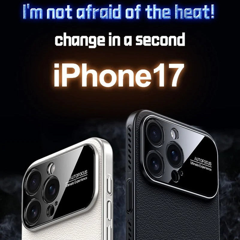 Luxury iPhone Case — Plain Leather Magnetic Cover with Heat-Dissipation Side Vents, Anti-Fingerprint Anti-Scratch Finish & Slim Half-Wrapped Design