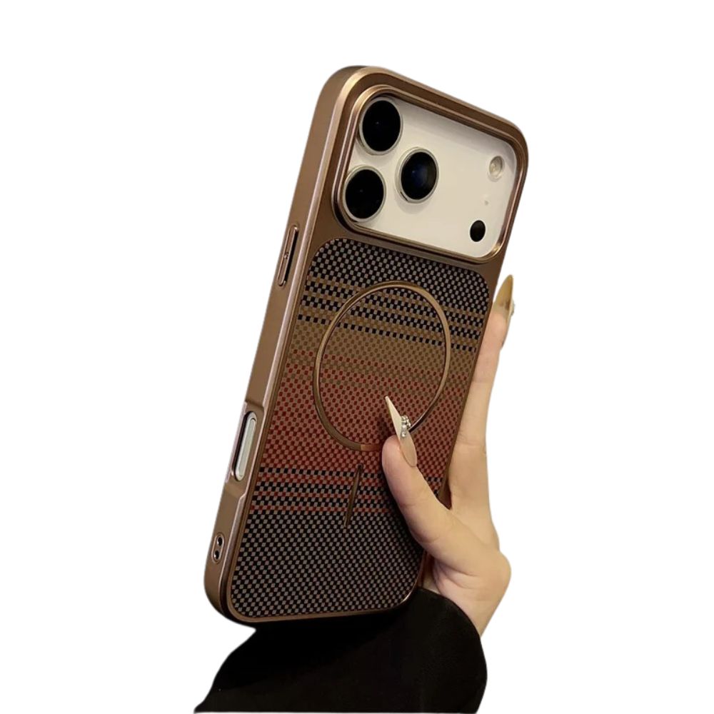 Luxury iPhone Case — Plating Carbon-Fiber Slim Magnetic Cover with Shockproof PC Protection and MagSafe Wireless-Charging Design
