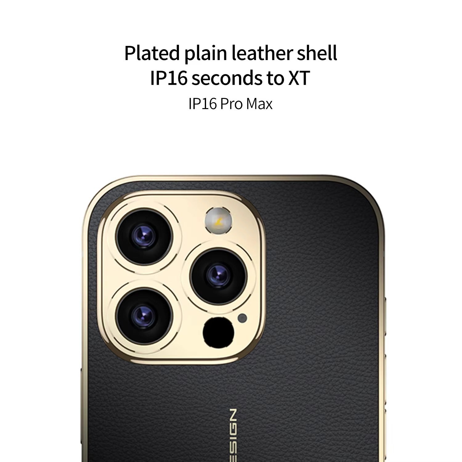 Luxury iPhone Case — Plating Leather Full-Coverage Back Cover with All-Inclusive Lens Protection, Shockproof Anti-Fingerprint Anti-Scratch Design