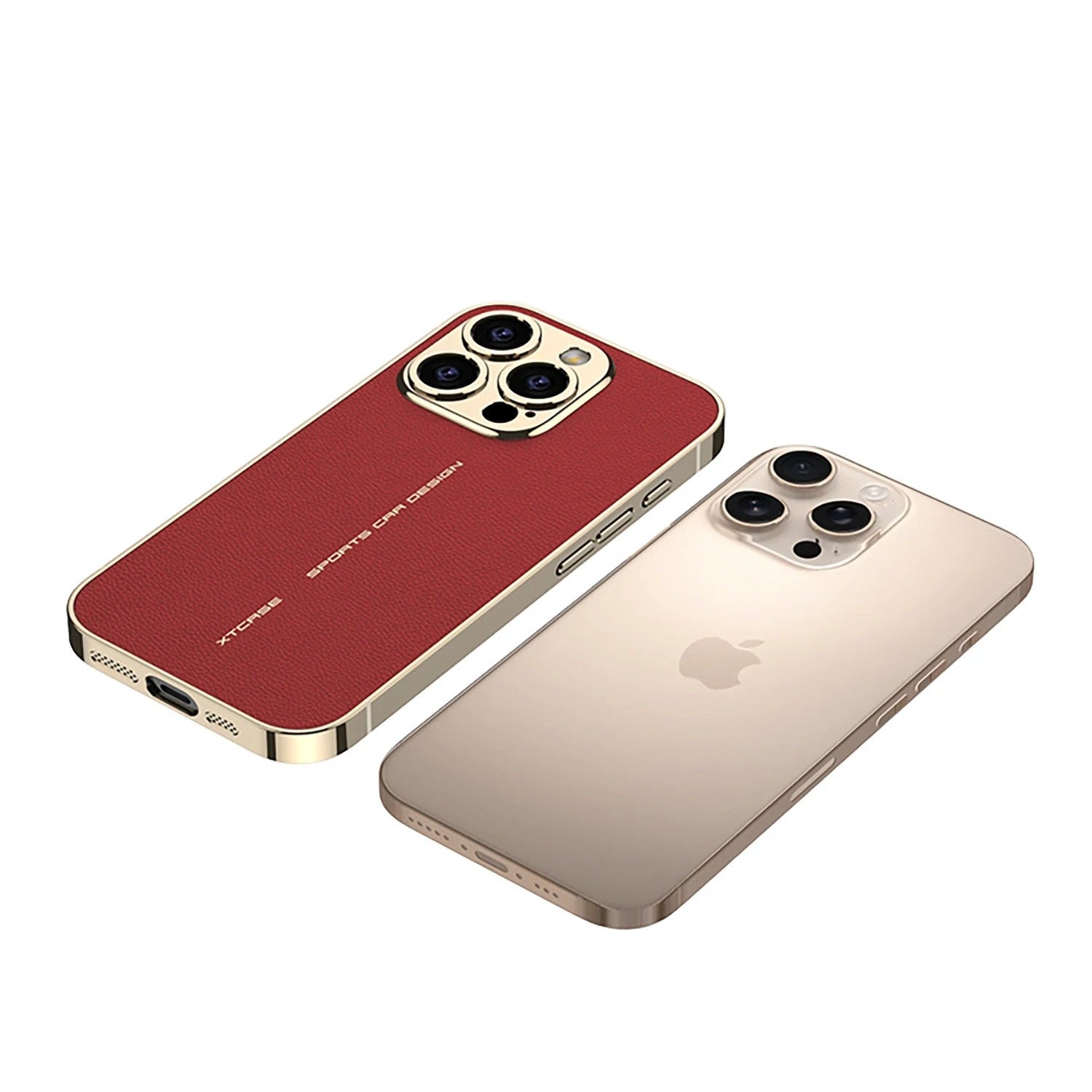 Luxury iPhone Case — Plating Leather Full-Coverage Back Cover with All-Inclusive Lens Protection, Shockproof Anti-Fingerprint Anti-Scratch Design