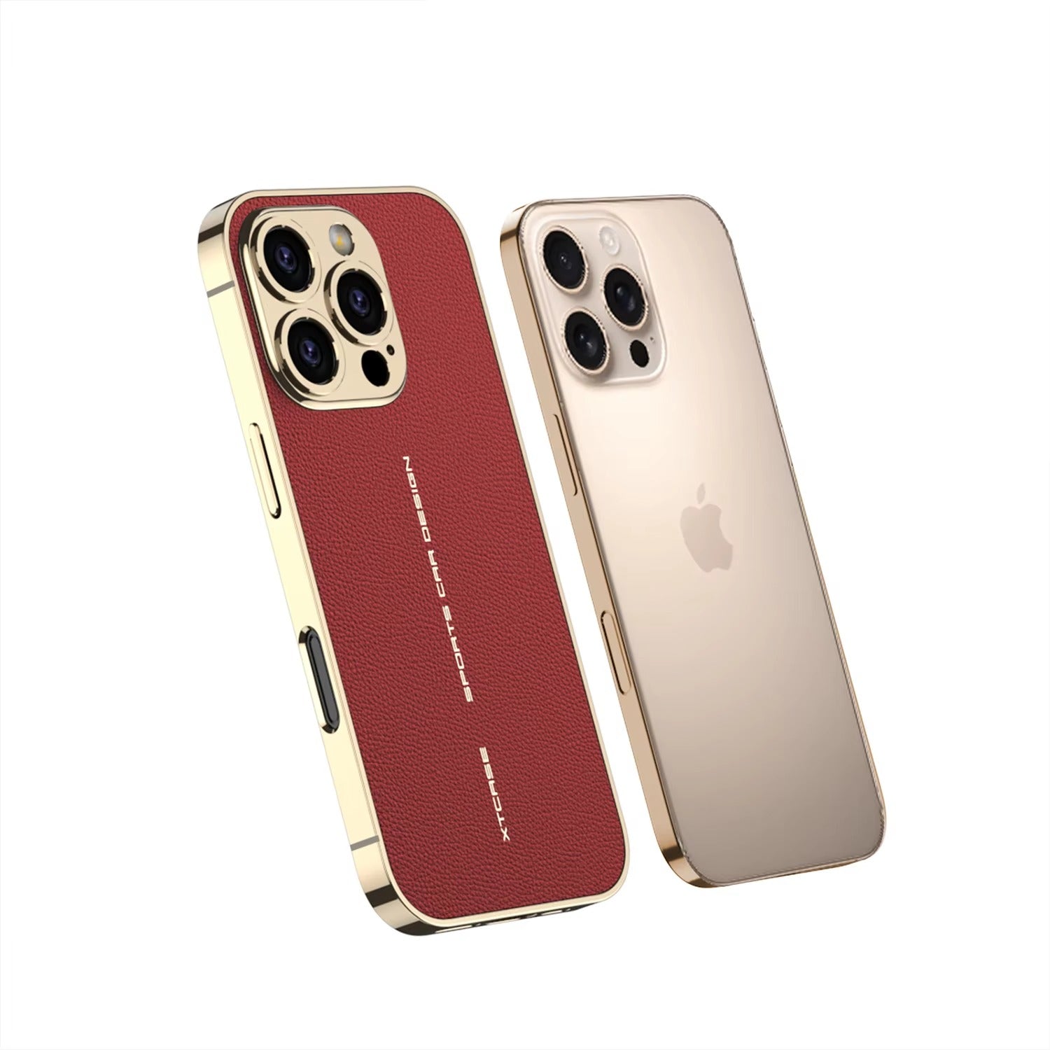 Luxury iPhone Case — Plating Leather Full-Coverage Back Cover with All-Inclusive Lens Protection, Shockproof Anti-Fingerprint Anti-Scratch Design