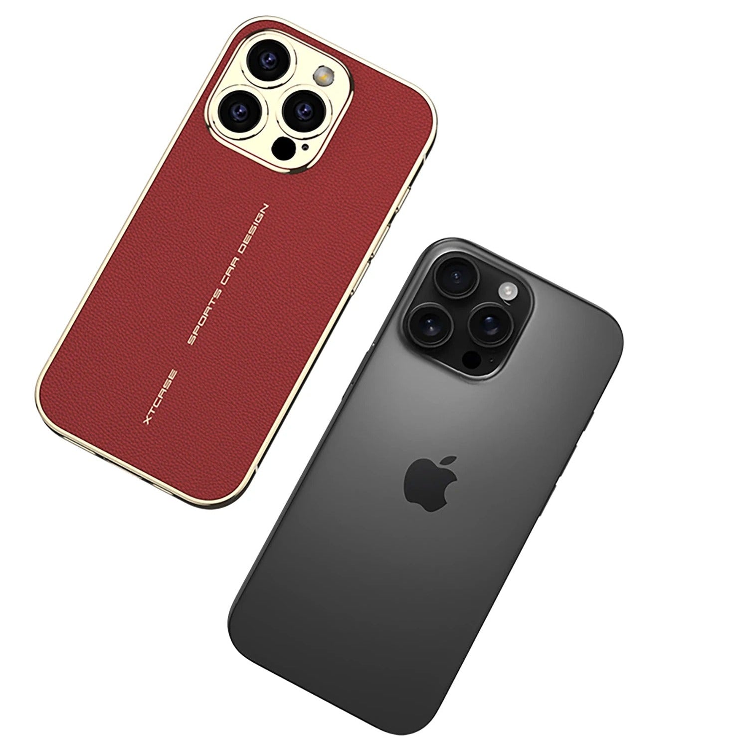 Luxury iPhone Case — Plating Leather Full-Coverage Back Cover with All-Inclusive Lens Protection, Shockproof Anti-Fingerprint Anti-Scratch Design