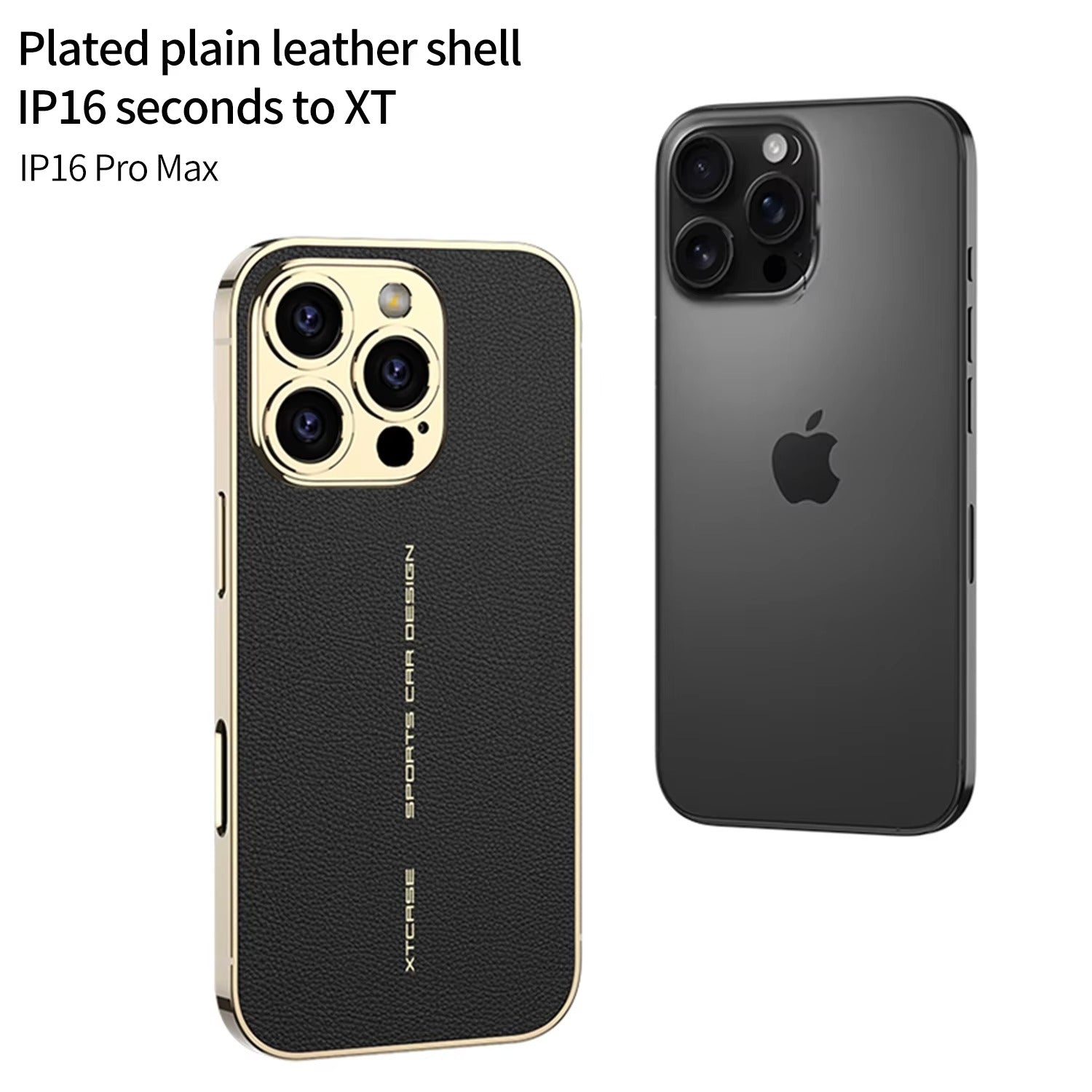 Luxury iPhone Case — Plating Leather Full-Coverage Back Cover with All-Inclusive Lens Protection, Shockproof Anti-Fingerprint Anti-Scratch Design