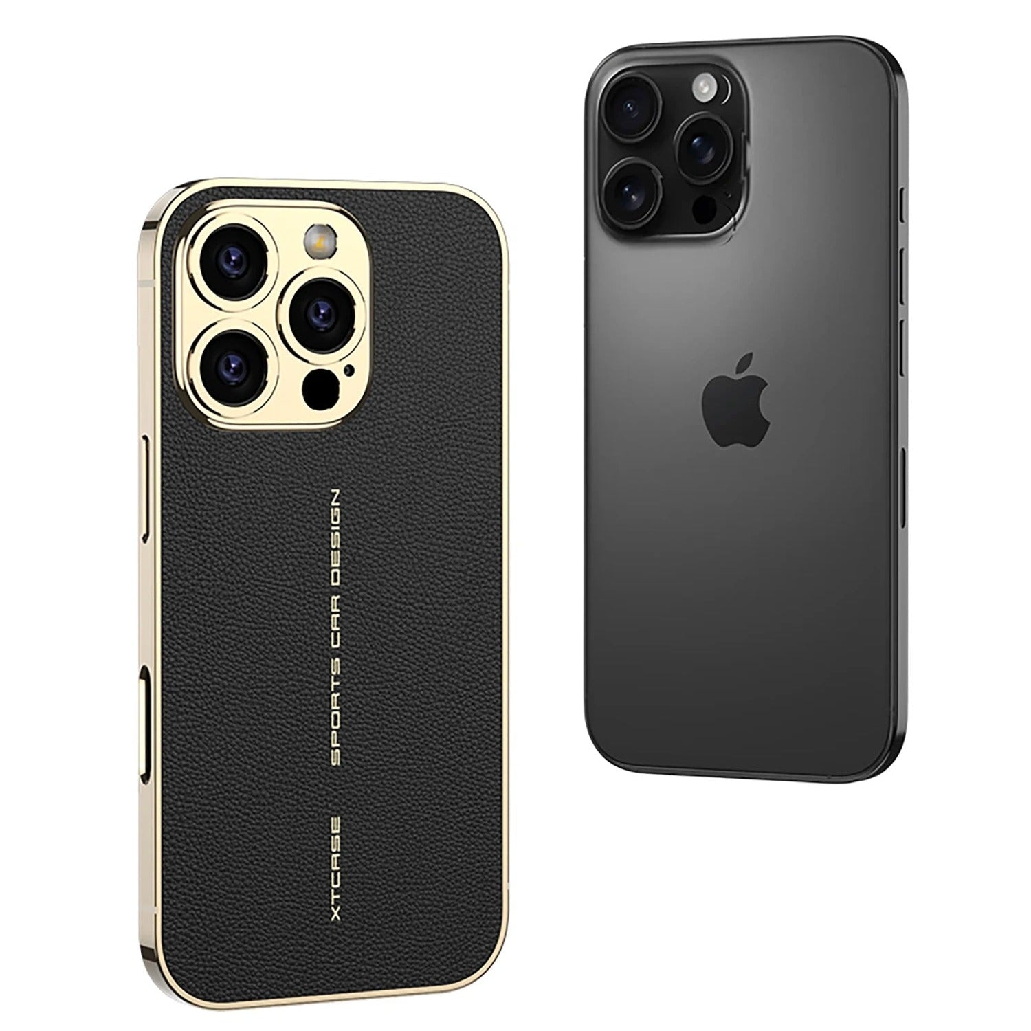 Luxury iPhone Case — Plating Leather Full-Coverage Back Cover with All-Inclusive Lens Protection, Shockproof Anti-Fingerprint Anti-Scratch Design