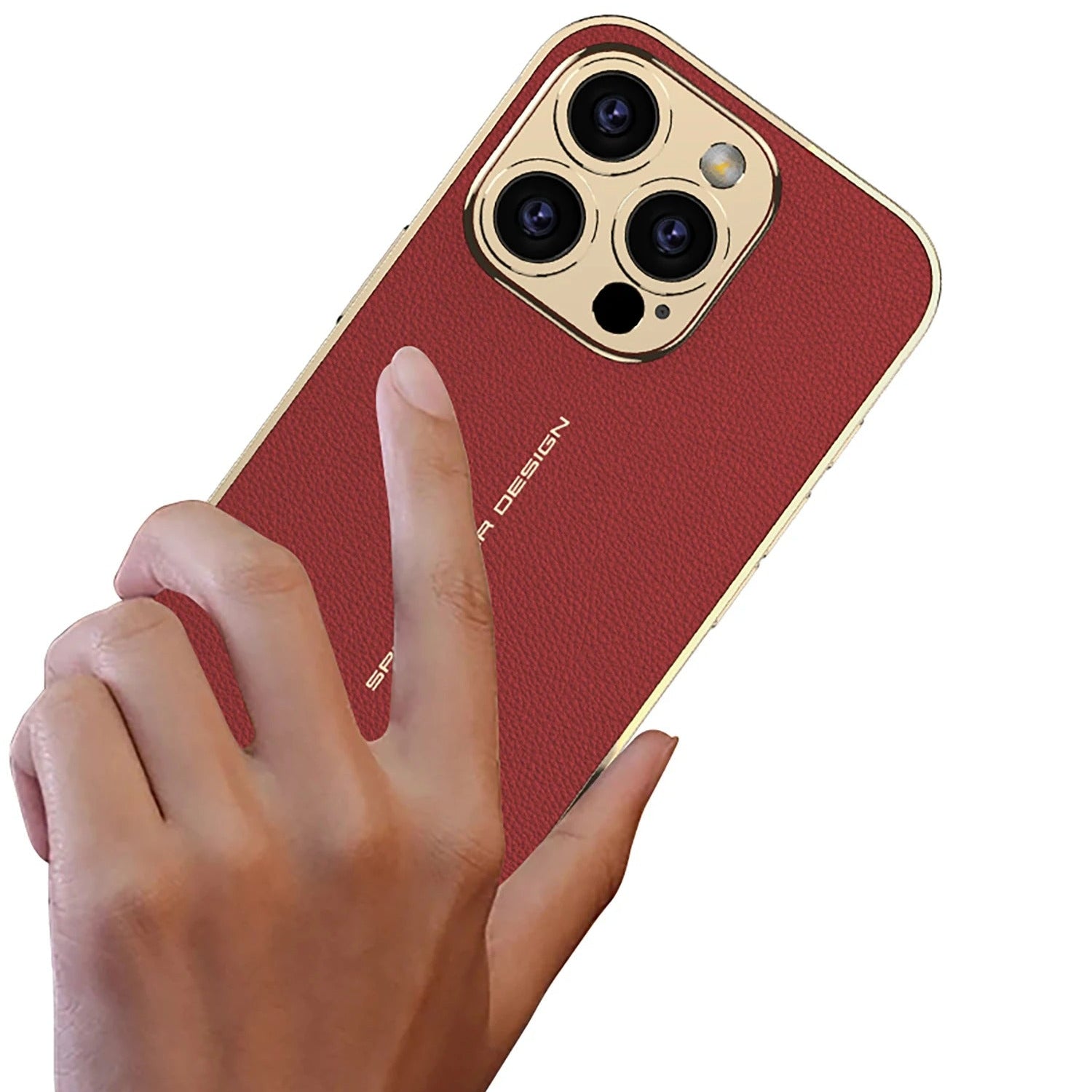 Luxury iPhone Case — Plating Leather Full-Coverage Back Cover with All-Inclusive Lens Protection, Shockproof Anti-Fingerprint Anti-Scratch Design