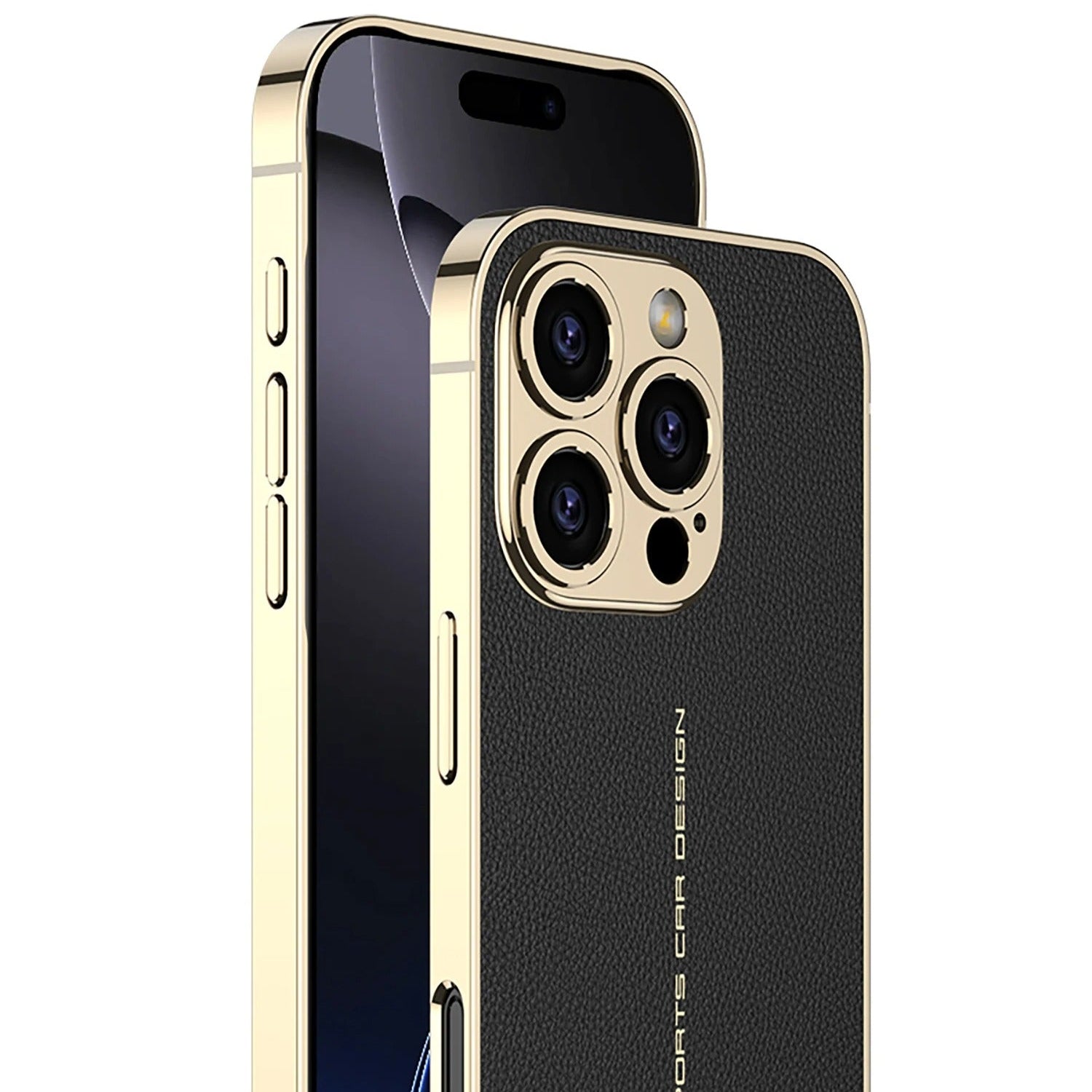 Luxury iPhone Case — Plating Leather Full-Coverage Back Cover with All-Inclusive Lens Protection, Shockproof Anti-Fingerprint Anti-Scratch Design