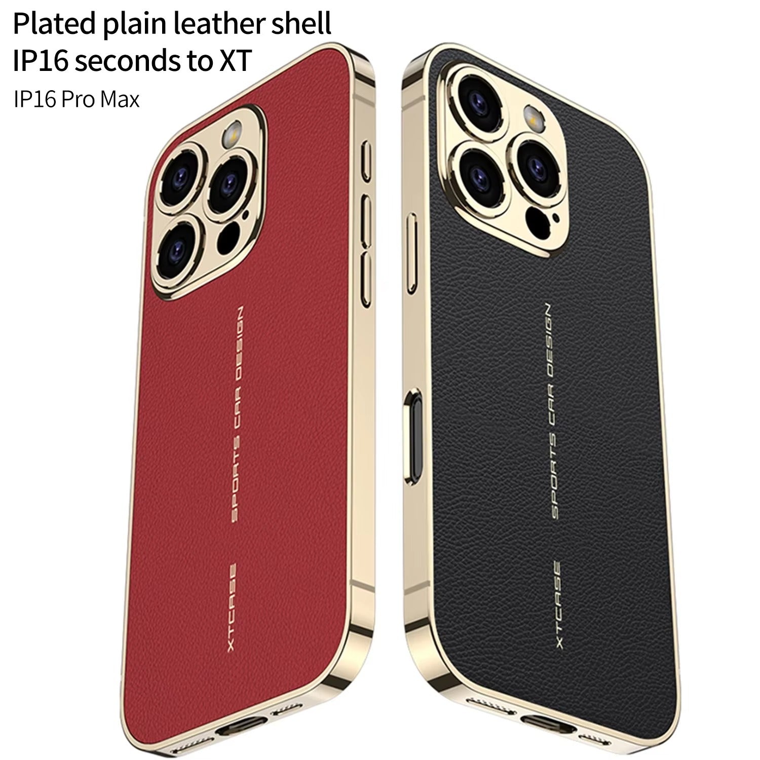 Luxury iPhone Case — Plating Leather Full-Coverage Back Cover with All-Inclusive Lens Protection, Shockproof Anti-Fingerprint Anti-Scratch Design