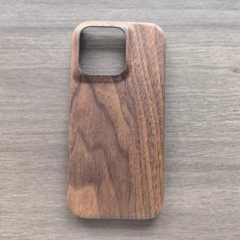 Luxury iPhone Case — Premium Walnut, Cherry, Rosewood or Bamboo Wooden Back Cover with Dustproof Half-Wrapped Protection and Natural Craftsmanship