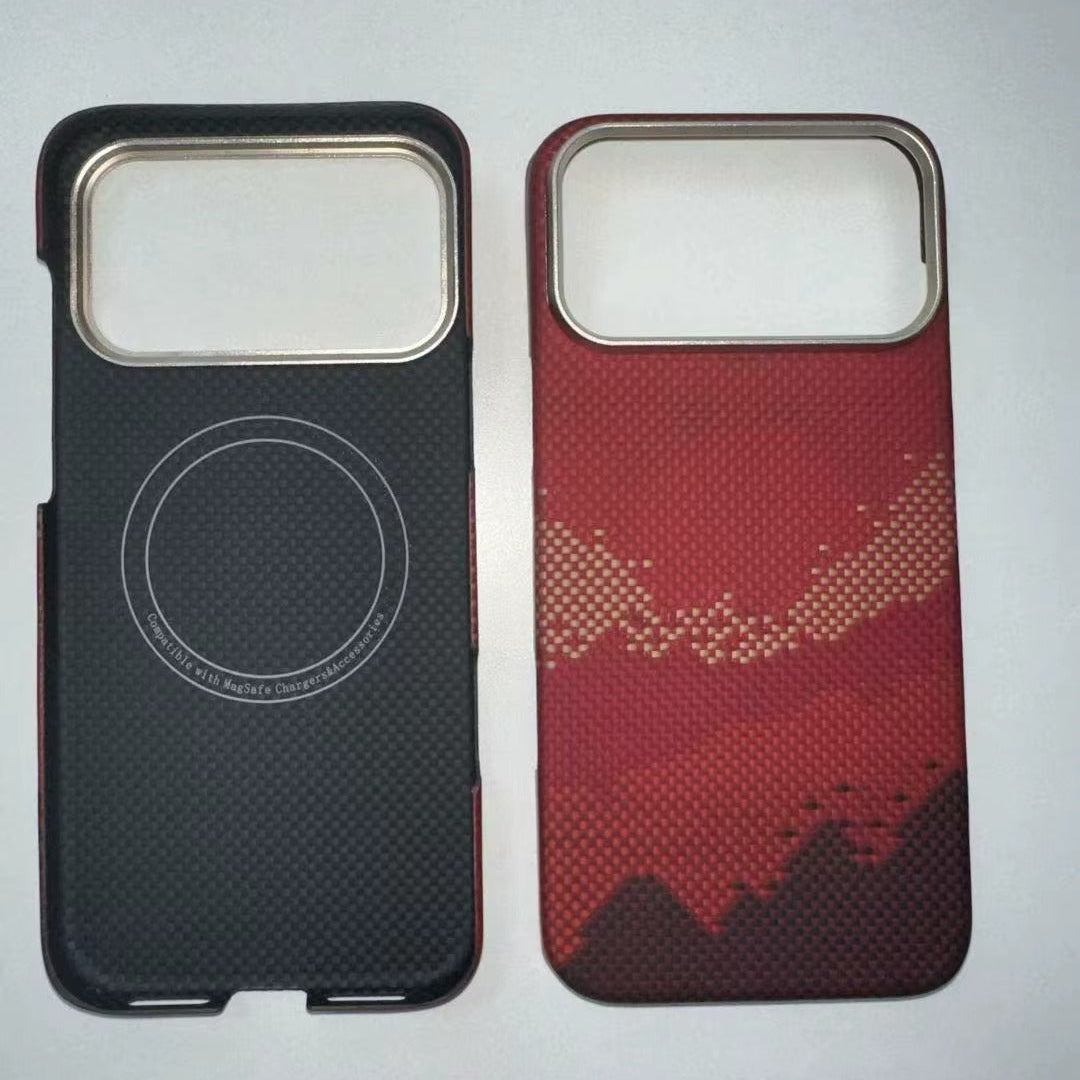 Luxury iPhone Case — Real Aramid Carbon Fiber MagSafe Cover with Shockproof Protection, Anti-Fingerprint Anti-Scratch Lightweight Design