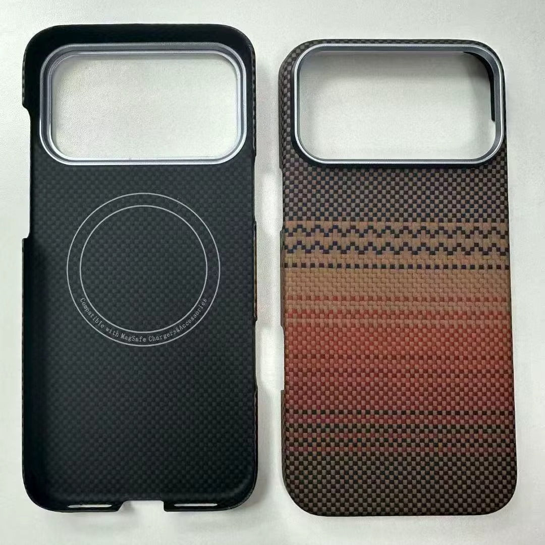 Luxury iPhone Case — Real Aramid Carbon Fiber MagSafe Cover with Shockproof Protection, Anti-Fingerprint Anti-Scratch Lightweight Design