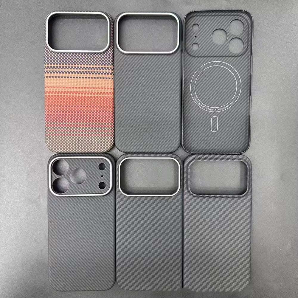 Luxury iPhone Case — Real Aramid Carbon Fiber MagSafe Cover with Shockproof Protection, Anti-Fingerprint Anti-Scratch Lightweight Design
