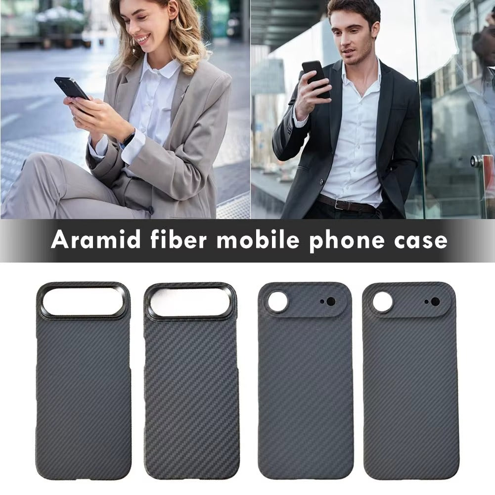 Luxury iPhone Case — Real Aramid Carbon Fiber MagSafe Cover with Shockproof Protection, Anti-Fingerprint Anti-Scratch Lightweight Design