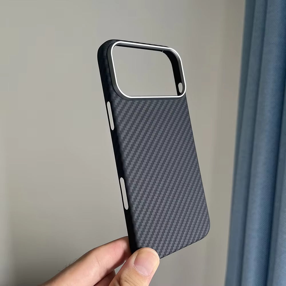 Luxury iPhone Case — Real Aramid Carbon Fiber MagSafe Cover with Ultra-Thin Full-Coverage Protection, Lightweight Durable Design and Camera Guard