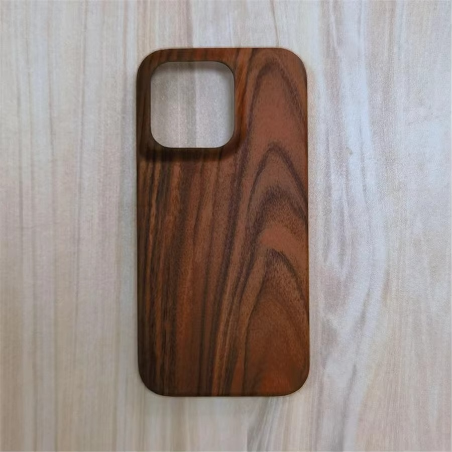 Luxury iPhone Case — Real Walnut, Ebony, Bamboo & Rosewood Wooden Back Cover with Dustproof Half-Wrapped Hard Protection