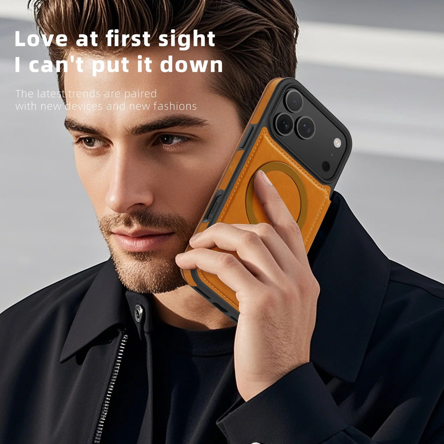 Luxury iPhone Case — Retro Business Flip Leather Cover with Magnetic Charging Support and Card Holder Wallet Design