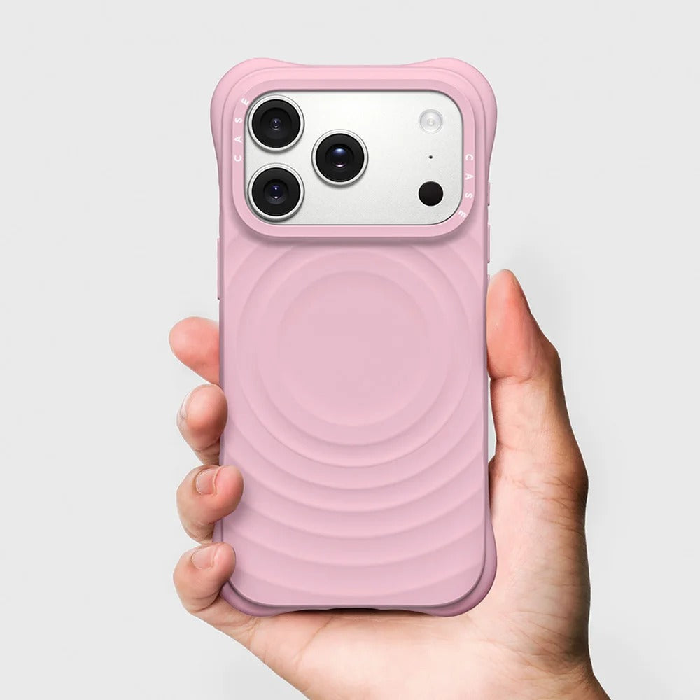 Luxury iPhone Case — Ripple Silicone Engraved Letters Cover, MagSafe Magnetic Wireless Charging, Anti-Fall Shockproof Protection