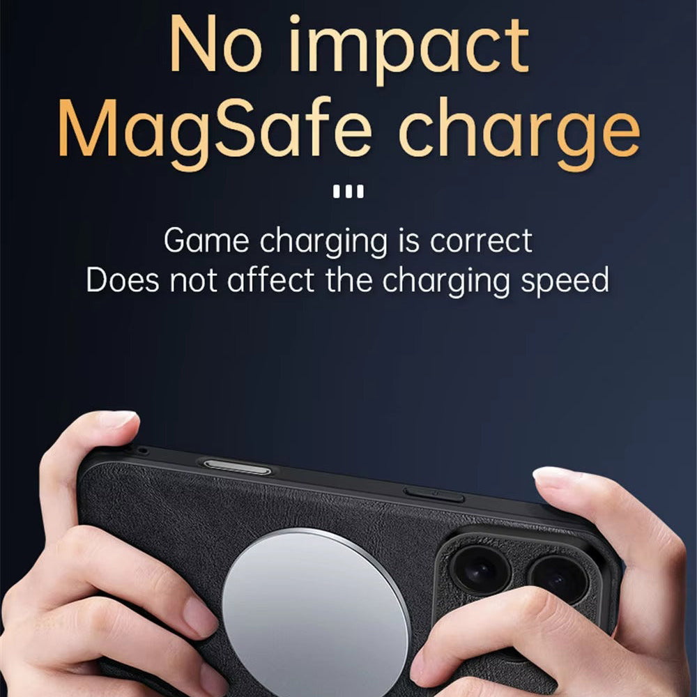 Luxury iPhone Case — Shockproof Soft Leather Cover, Half-Wrapped PC+TPU Design, Anti-Fingerprint Anti-Scratch Non-Slip Protection, Plain Finish