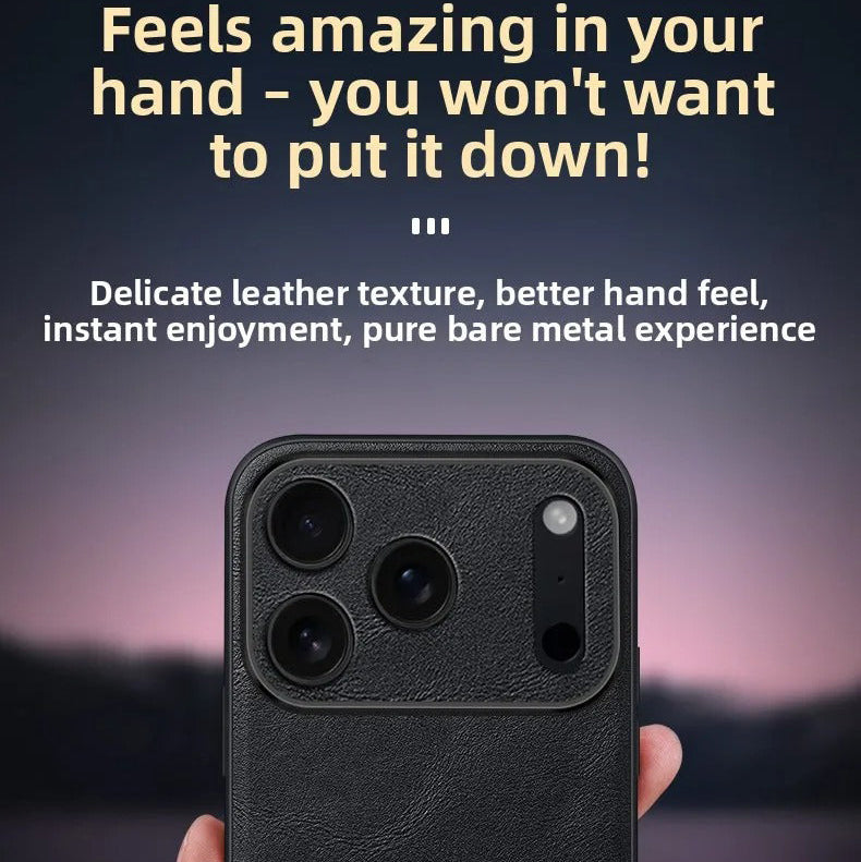 Luxury iPhone Case — Shockproof Soft Leather Cover, Half-Wrapped PC+TPU Design, Anti-Fingerprint Anti-Scratch Non-Slip Protection, Plain Finish