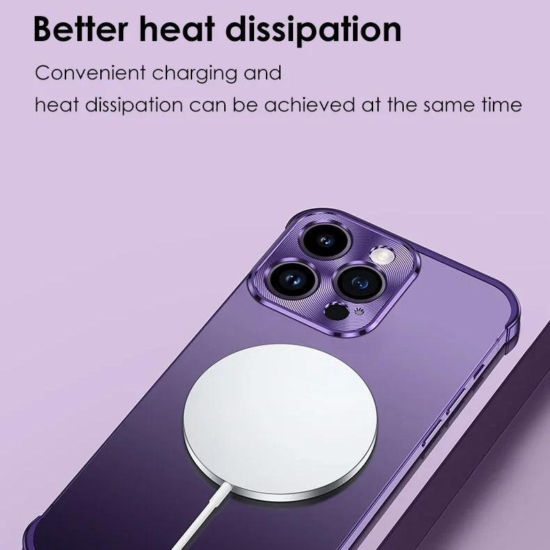 Luxury iPhone Case — Shockproof, Anti-Fingerprint, Anti-Scratch, Dustproof Lightweight Metal Frameless Bumper with Matte Anti-Glare Finish and Glass Lens Protector