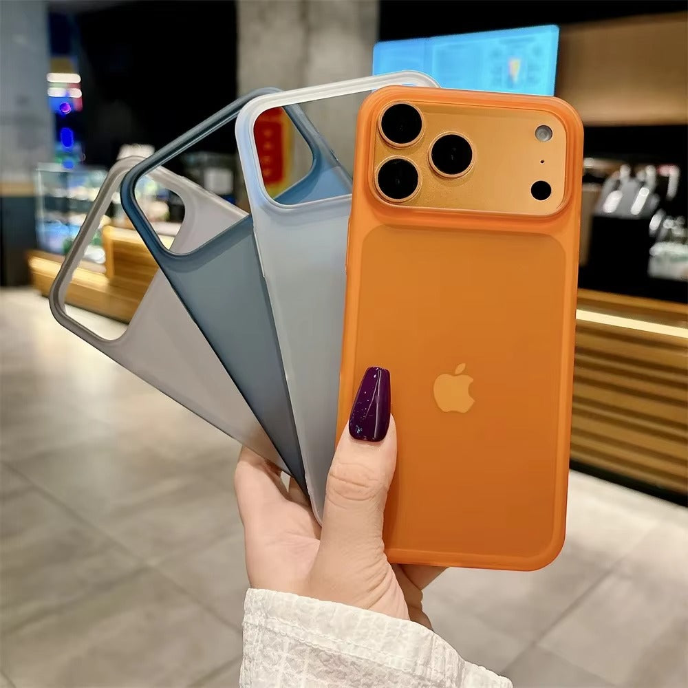 Luxury iPhone Case — Shockproof, Matte Anti-Glare Translucent Full-Coverage Armor Cover with Ultra-Thin Frosted Slim Protection Design