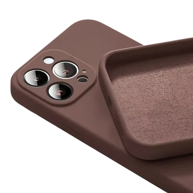 Luxury iPhone Case — Silicone Anti-Skid Shockproof Cover, Full Lens Protection, Anti-Fingerprint, Anti-Scratch, Dustproof, Soft Matte Finish