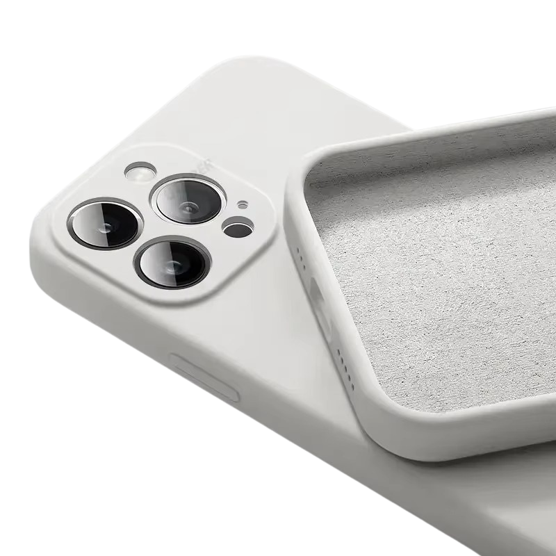 Luxury iPhone Case — Silicone Anti-Skid Shockproof Cover, Full Lens Protection, Anti-Fingerprint, Anti-Scratch, Dustproof, Soft Matte Finish