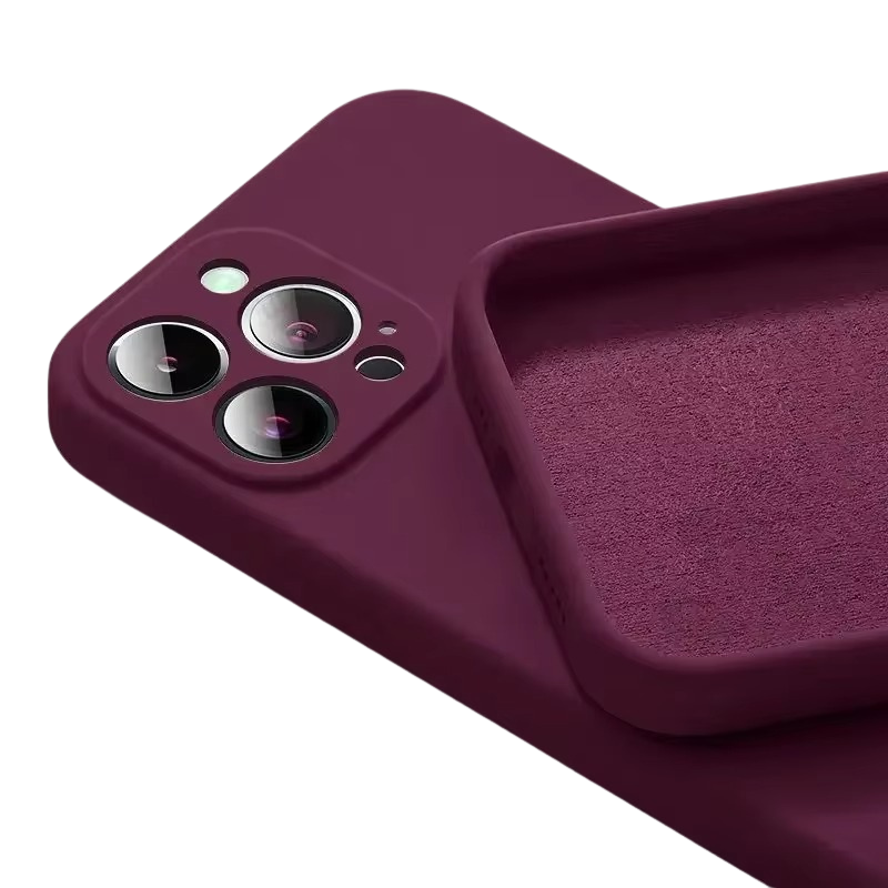 Luxury iPhone Case — Silicone Anti-Skid Shockproof Cover, Full Lens Protection, Anti-Fingerprint, Anti-Scratch, Dustproof, Soft Matte Finish