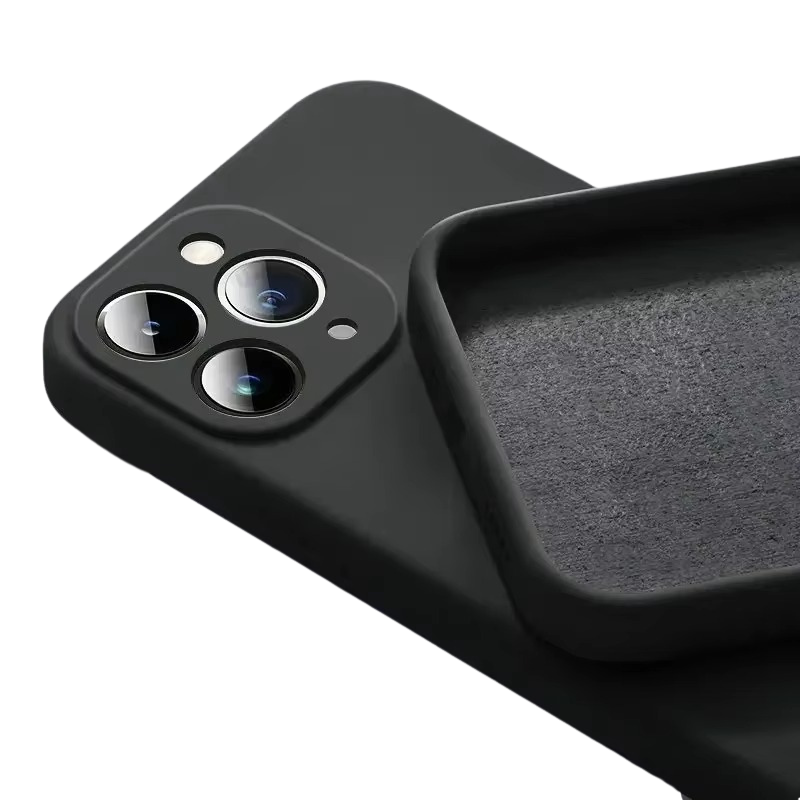 Luxury iPhone Case — Silicone Anti-Skid Shockproof Cover, Full Lens Protection, Anti-Fingerprint, Anti-Scratch, Dustproof, Soft Matte Finish