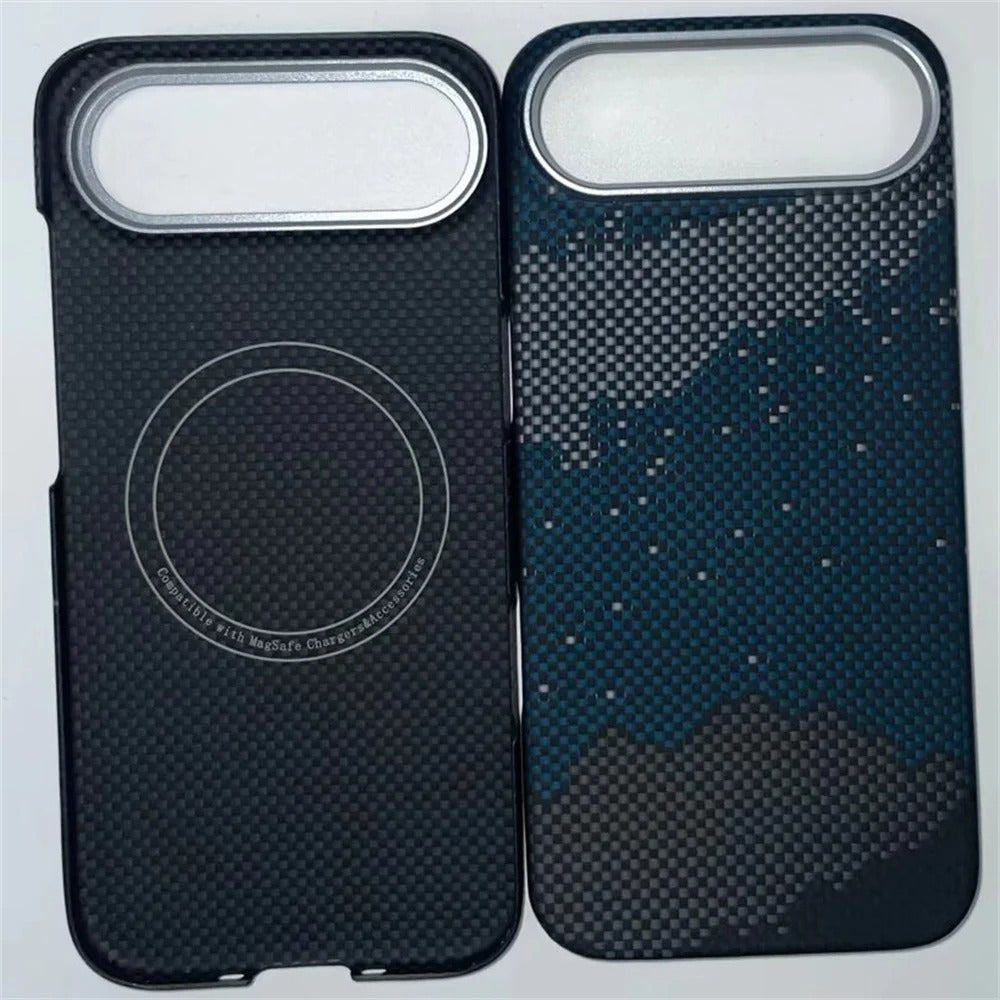 Luxury iPhone Case — Slim Aramid Fiber MagSafe Cover with Lightweight Case-Less Touch Feel and Durable Protective Design